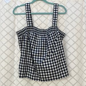 J. Crew Navy Gingham Summer Top - Size L